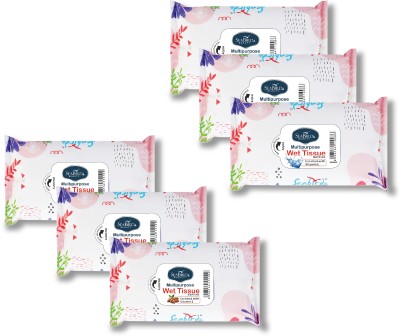 seabird Wet FaceWipes For Instant Sweat Cleaning Soft&Fresh Tissue For Womens And Mens(6 Tissues)