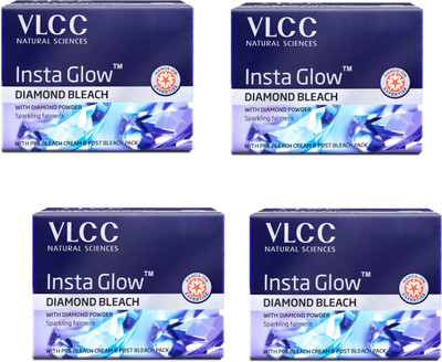 VLCC Insta Glow Diamond Bleach, 30g (Pack of 4)(120 g)