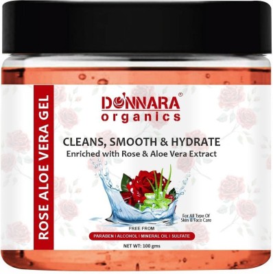 Donnara Organics Rose Aloe Vera Extract Gel For Even Tone Skin 100 gms(100 g)