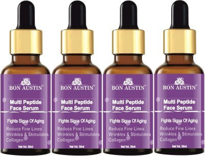 Bon Austin Multi Peptide Face Serum for Repair & Smoothen Wrinkles (30ml) Pack of 4(120 ml)