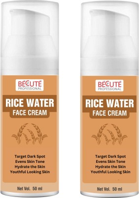 BECUTE Professional Rice Water Face Cream for Target Dark Spots, Brightness Skin - Pack of 2 Pcs(100 ml)