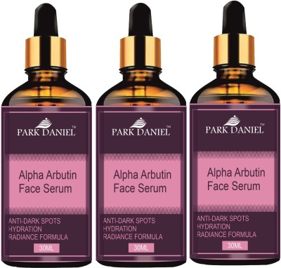 PARK DANIEL Alpha Arbutin Face Serum for Dark Spots & Uneven Skin Tone (30ml) Pack of 3(90 ml)