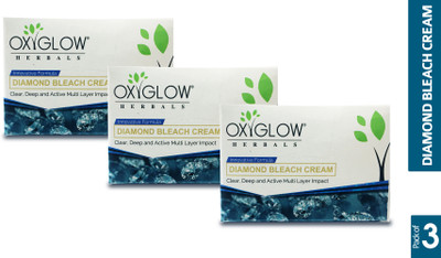 OXYGLOW Herbals Diamond Bleach Cream 50 Gm (Pack of 3) Clear,Deep & Active Multi Layer(150 g)