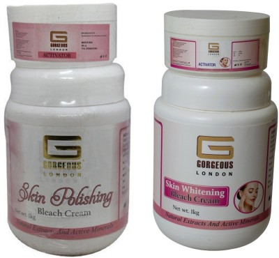 GgorgeousLondon Polishing Bleach Cream 1kg and Skin Whitening Bleach Cream 1kg(2000 g)