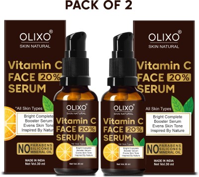 OLIXO 20% Vitamin C Face Serum For Boosts Glow & Fades Dark Spots | Pack of 2(60 ml)