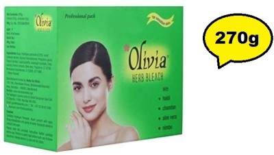 Olivia Herb Bleach For Sensitive Skin 270g With Haldi|Chandan|Aloe Vera for -all skin .(270 g)