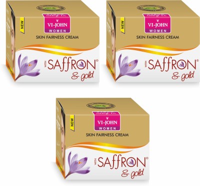 VI-JOHN WOMEN Saffron Gold Fairness Cream Pack Of 3(150 g)