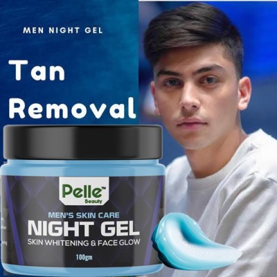 Pelle Beauty Men's Night Gel - For Tan removal - For Men (BLACK) 100Gm(100 g)