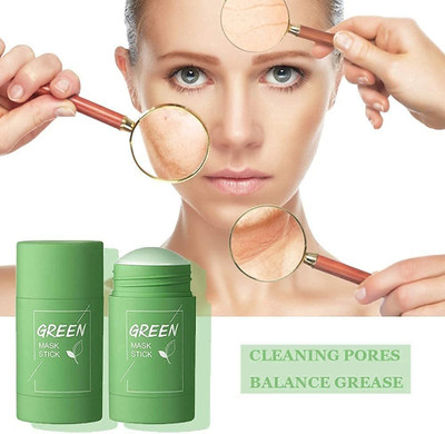 GABBU Green Tea Face Cleansing, Facial Mask Stick Roll On Type Face Wash(40 g)
