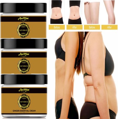 AroMine Drainage Ginger Essential Cream For A Full Body Fat Burner Reduce-50gm-3-Jar- Men & Women(150 g)