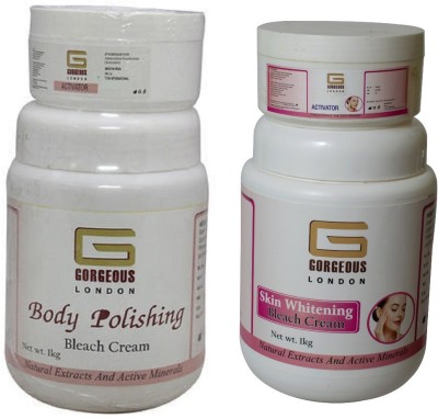 GgorgeousLondon Body Polishing Bleach Cream 1kg and 1kg and Skin Whitening Bleach Cream 1kg(2000 g)