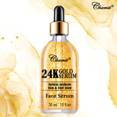 Chamit 24k gold serum 24 carat gold serum for dark dust spot remover face glow Royal(30 ml)