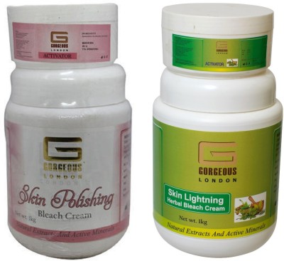 GgorgeousLondon Polishing Bleach Cream 1kg and Skin Lightning Herbal Bleach Cream 1kg(2000 g)