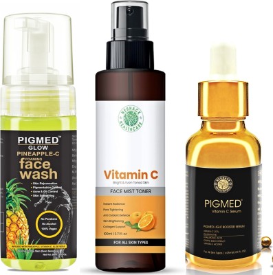 Neuhack Vitamin C Combo - Face Wash, Toner and Anti ageing Serum for Men and Women(185 ml)