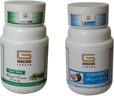GgorgeousLondon Aloe Vera Bleach Cream 1kg and Coconut Bleach Cream 1kg(2000 g)