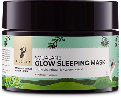 Pilgrim Squalane Glow Sleeping Mask with Hyaluronic Acid | Smooth, Supple & Radiant Skin(50 g)