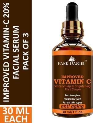 PARK DANIEL Improved vitamin C Facial serum- For Anti Aging & Smoothening & Brigthening Face Combo pack of 3 bottles of 30 ml(90 ml)(90 ml)