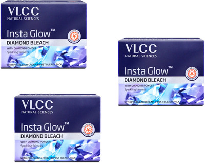 VLCC Insta Glow Diamond Bleach, 30g (Pack of 3)(90 g)