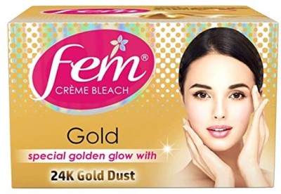 Fem Salon Professional Crme Bleach Gold 212gm Special Golden Glow 24K Gold Dust(212 g)