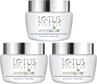 LOTUS HERBALS WHITEGLOW Skin brightening Gel Cream SPF 25 PA+++ ( Pack of 2 ) (35gm 3 )(105 g)