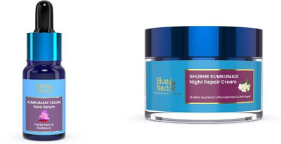 Blue Nectar Kumkumadi Face Serum with Saffron & Kumkumadi Night Cream with Jasmine Oil(30 ml)