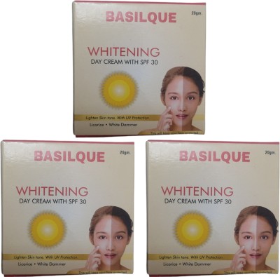 BASILQUE WHITENING DAY CREAM WITH SPF 30 20G PACK OF 3(60 g)