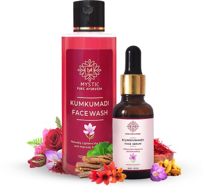 Mystic pure ayurveda Kumkumadi Face Serum & Face Wash Combo For Natural Skin Glow, Blemishes, Anti Aging, Acne & Dark Spots (All Skin Types)- 100ml+30ml(30 ml)