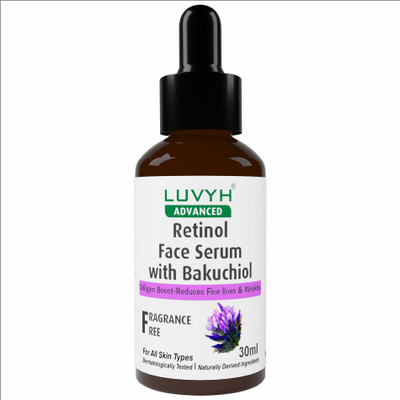 LUVYH Retinol Face Serum with Bakuchiol, Reduces Fine Lines & Wrinkles(30 ml)