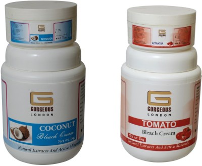 GgorgeousLondon Coconut Bleach Cream 1kg and Tomato Bleach Cream 1kg(2000 g)