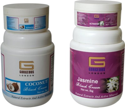 GgorgeousLondon Coconut Bleach Cream 1kg and Jasmine Bleach Cream 1kg(2000 g)