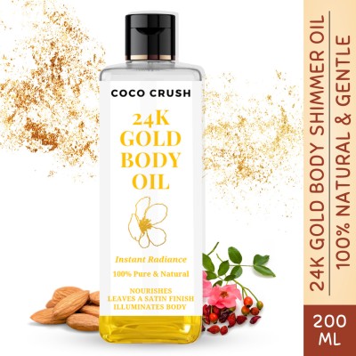 COCO CRUSH 24K Gold Beauty Oil - Instant Radiance, Nourishment & Satin Finish | Face & Body(200 ml)