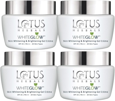 LOTUS HERBALS WHITEGLOW Skin brightening Gel Cream SPF 25 PA+++ ( Pack of 4 ) ( 60gm 4 )(240 ml)