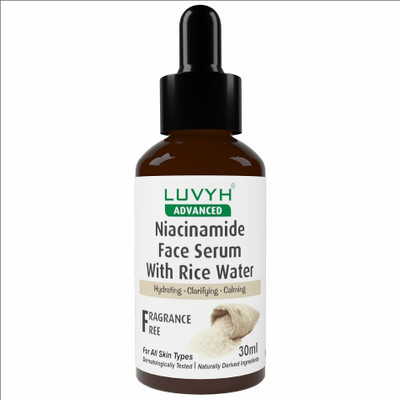 LUVYH Niacinamide Face Serum with Rice Water, Vitamin B3 For Clear,Bright Skin(30 ml)