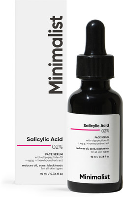 Minimalist 2% Salicylic Acid Face Serum for Men & Women | Acne, Blackheads & Open Pores Skincare(10 ml)