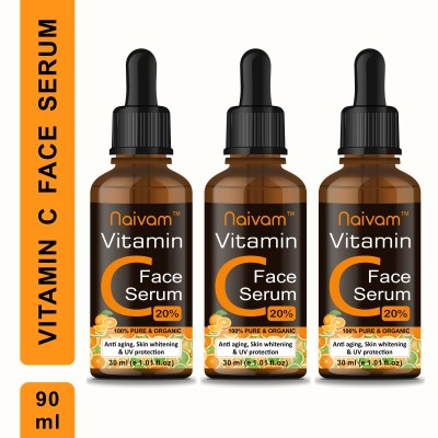 Naivam Vitamin C Serum - 90ml |Pack of 3 x 30ml|(90 ml)