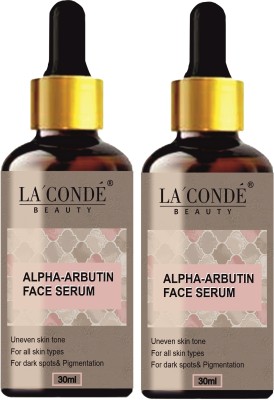 La'Conde Alpha Arbutin Face Serum for Uneven Skin Tone & Dark Spots (30ml) Pack of 2(60 ml)