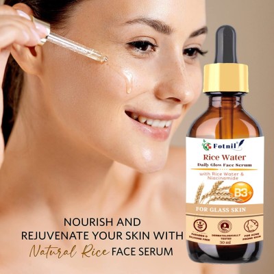 Fotnil Rice Water Face Serum For Glass Skin, Anti Dullness,Anti pigmentation PACK OF 4(120 ml)