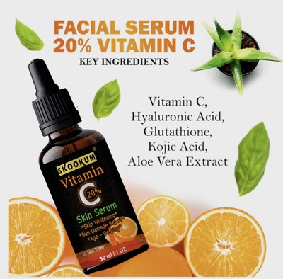 SKOOKUM WhiteGlow Skin Whitening And Brightening, Face Serum with SPF-25, for all skin types(30 ml)
