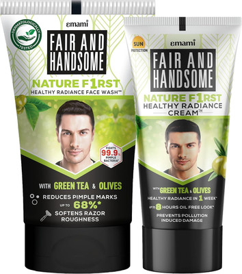 FAIR AND HANDSOME Nature First Radiance Combo For Men | Cream 60 GM & Face Wash 100GM(160 g)