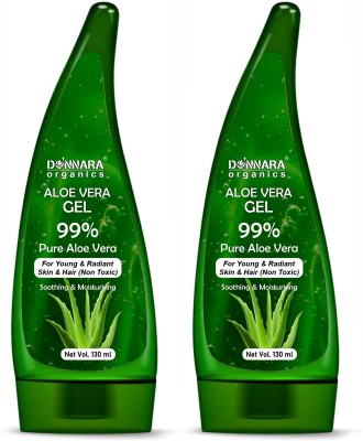Donnara Organics Aloe Vera Multipurpose Beauty Gel for All Skin Type (130ml) Pack of 2(260 ml)
