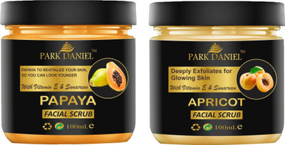 PARK DANIEL Papaya & Apricot Extract Face Cleanser Scrub Hydrate Skin Pack of 2 of 100 ML Face Wash(200 ml)