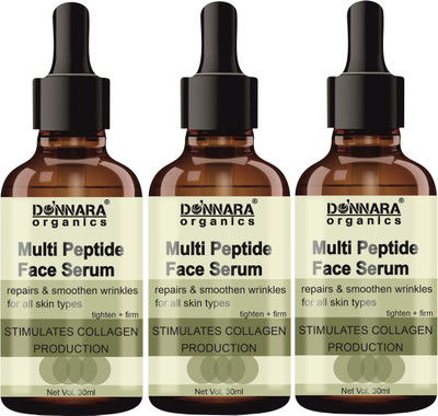 DONNARA organics Multi Peptide Face Serum for Repair & Smoothen Wrinkles (30ml) Pack of 3(90 ml)