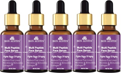 Bon Austin Multi Peptide Anti-Aging Face Serum For Collagen Boosting (30ml) Pack of 5(150 ml)