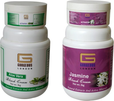 GgorgeousLondon Aloe Vera Bleach Cream 1kg and Jasmine Bleach Cream 1kg(2000 g)