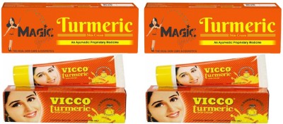 VICCO TURMERIC 15 GRM 2PC + MAGIC GIRL TURMERIC CREAM 30GRM 2PC(90 ml)