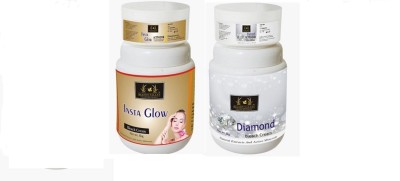 Heaven Valley Professional Insta Glow Bleach Cream 1 Kg + Diamond Bleach Cream 1 Kg(2000 g)