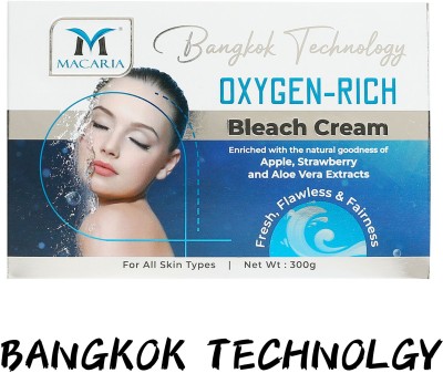 MACARIA Ammonia Free Oxygen Rich Face Bleach Cream for Women Instantly Glowing Skin(300 g)