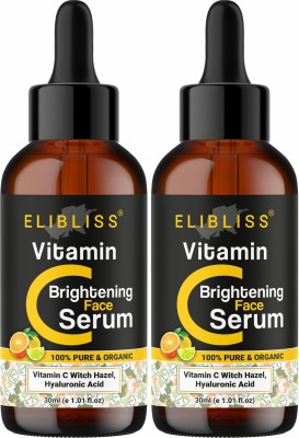 ELIBLISS Vitamin C - Skin Clearing Face Serum Pack of 2 - Brightening, Anti-Aging Skin Repair, Dark Circle, Fine Line & Sun Damage Corrector. (60ml)(60 ml)