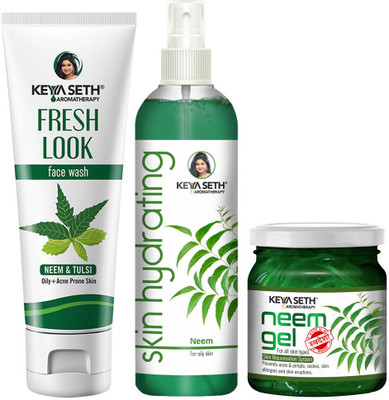KEYA SETH AROMATHERAPY Neem Essential Skin Care Routine Kit for Oily & Acne Prone Skin for Men & Women(490 ml)