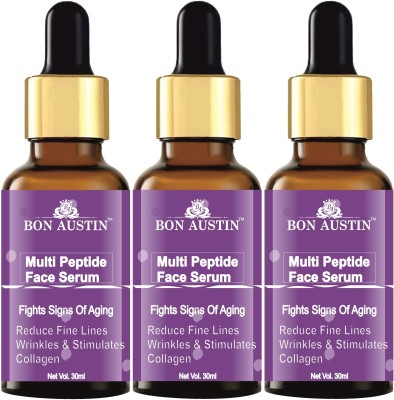 Bon Austin Multi Peptide Anti-Aging Face Serum For Collagen Boosting (30ml) Pack of 3(90 ml)